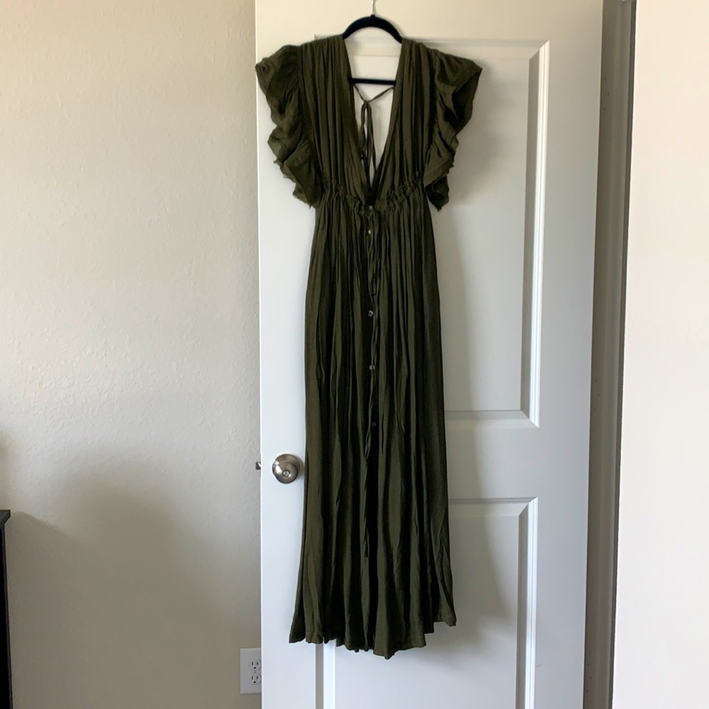 Flawless olive grass maxi dress